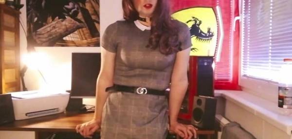Sissy teacher gives you to suck her big cock - trannyfans.net